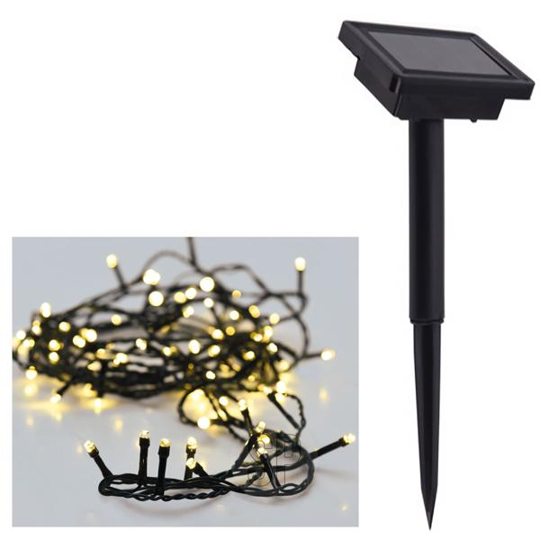2er-Set Solar-LED-Lichterkette - 50 warmweisse LEDs, 1.5m Länge, Dämmerungssensor - Ideal für Garten, Balkon & Terrasse - Netzunabhängig