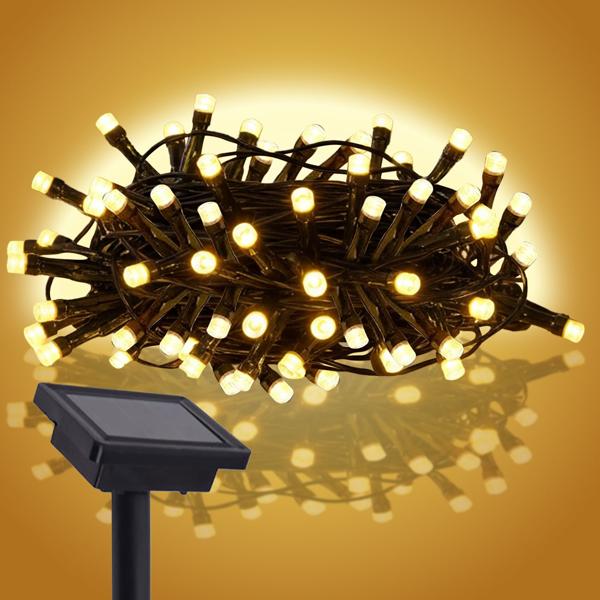 2er-Set Solar-LED-Lichterkette - 50 warmweisse LEDs, 1.5m Länge, Dämmerungssensor - Ideal für Garten, Balkon & Terrasse - Netzunabhängig