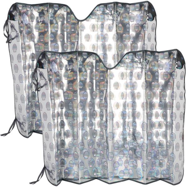 2er-Set SHELL Windschutzscheibenabdeckung - Ganzjahresschutz vor Eis, Frost, Schnee & UV-Strahlung - 150x70cm, magnetisch, reissfest, universell für PKW