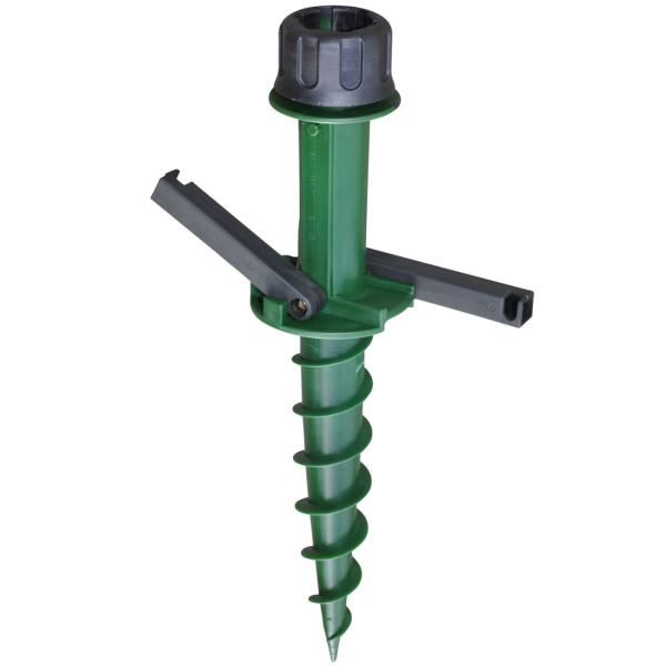 Sonnenschirmhalter mit Erdspiess - Universeller Sonnenschirmständer für sicheren Halt - Robustes Polypropylen für Schirme 22-33 mm - kipp- & windfest, 44 cm
