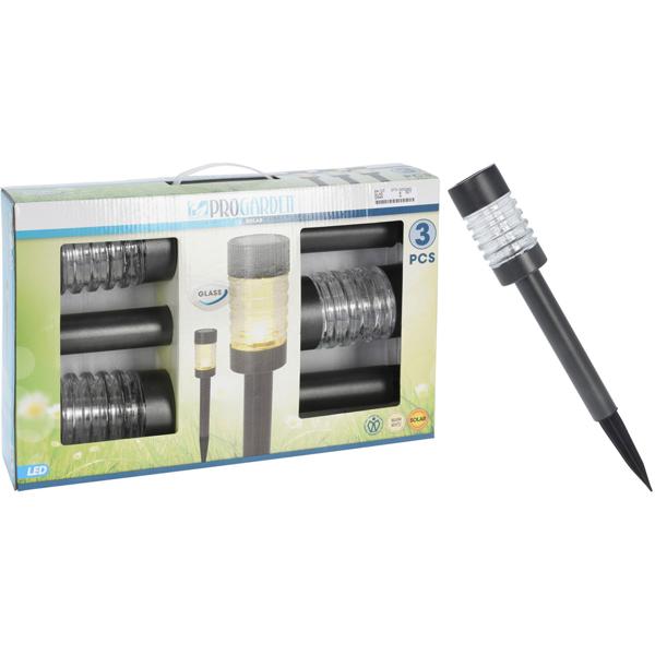 6er-Set LED-Solarleuchten aus Edelstahl - Wegeleuchten für Garten & Camping - warmweisses Licht 5 Lumen - integriertes Solarpanel - AA NIMH Akku