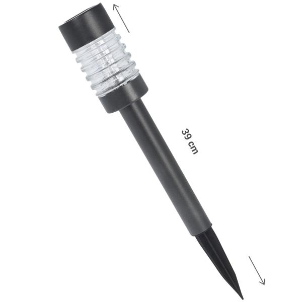 6er-Set LED-Solarleuchten aus Edelstahl - Wegeleuchten für Garten & Camping - warmweisses Licht 5 Lumen - integriertes Solarpanel - AA NIMH Akku