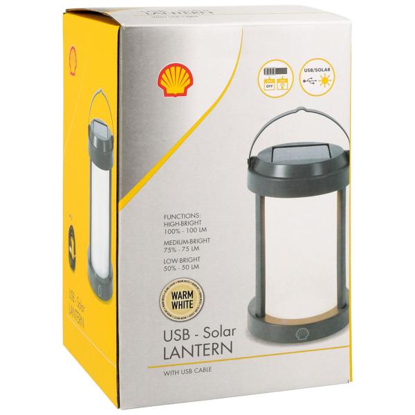 Solar LED-Laterne 2er Set - Campinglampe & Notbeleuchtung mit 3-Stufen Helligkeit - 100 Lumen - Solar- & USB-aufladbar - 8h Leuchtdauer - Outdoor & Garten