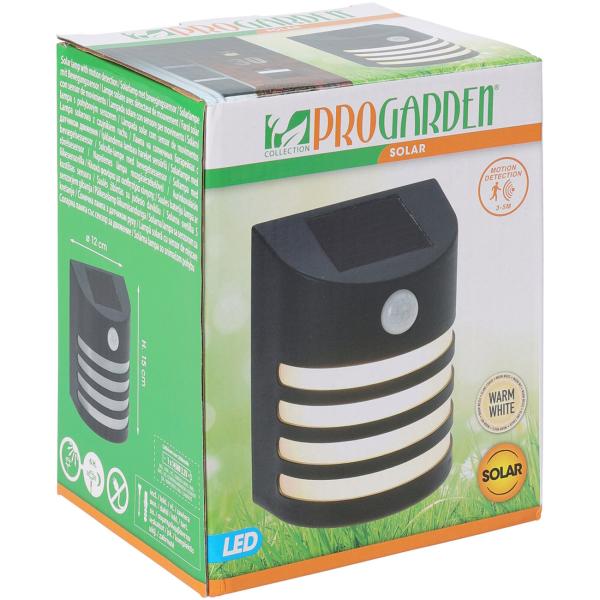 4er-Set Moderne Solar-Aussenlampe (schwarz) mit PIR-Sensor - warmweisses LED-Licht, IP44, helle Wandleuchte für effiziente Beleuchtung