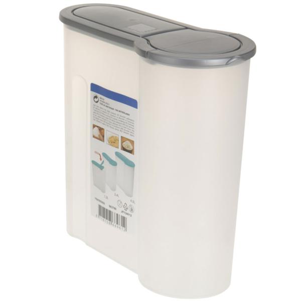 Vorratsdosen-Set (3 Stück) mit Schüttfunktion: 4L, 2.4L, 1.3L, transparent-grau – luftdichte Aufbewahrung für Müsli, Mehl & mehr
