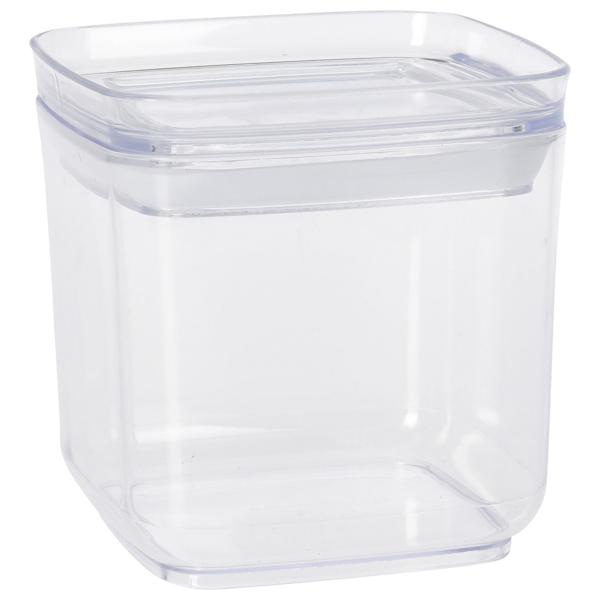 Vorratsdose mit Deckel transparent - 750 ml Frischhaltebox für längere Lebensmittelhaltbarkeit & Klimaschutz - Luftdicht, Silikonring - 10.8x10.8x9.7 cm