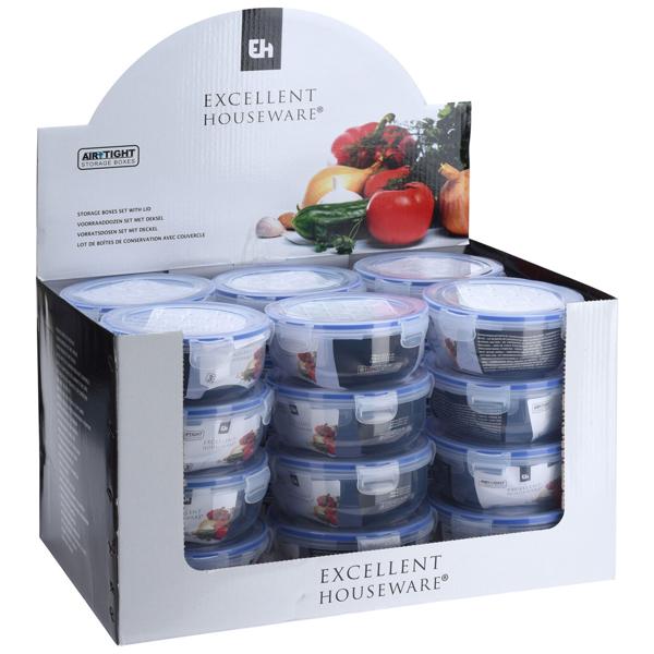 3er Set Frischhaltedosen mit Clip-Deckel – Rund, leicht & robust für Haushalt & Camping – Auslaufsicher, Polypropylen, 400/800/1400 ml