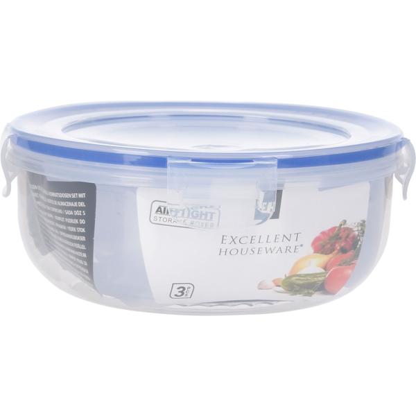 3er Set Frischhaltedosen mit Clip-Deckel – Rund, leicht & robust für Haushalt & Camping – Auslaufsicher, Polypropylen, 400/800/1400 ml