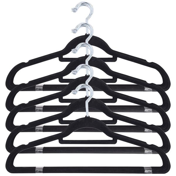 Kleiderbügel mit Kleinteilsteg, 50er Set, Anti-Rutsch Beschichtung - Effizient & Modern für perfekte Organisation