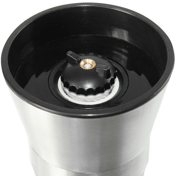 2er-Set Manuelle Pfeffermühle - Keramik-Mahlwerk für punktgenaue Aroma-Freisetzung - Glas, Edelstahldeckel, 19 cm, verschleissfrei - Ideal für Hobbyköche