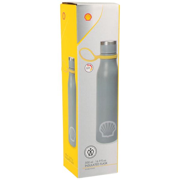 4er-Set Isolierflasche aus lebensmittelechten Edelstahl, 500ml, Für Arbeit und Freizeit, hält 6 Stunden warm oder kalt, Tragering