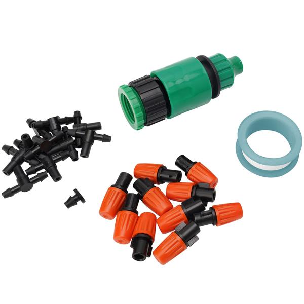 23-tlg. Pflanzen-Bewässerungssystem: 20m anpassbarer Schlauch + 10 Düsen für zeitsparende, effiziente Bewässerung. Maximale Leistung für Ihren Garten