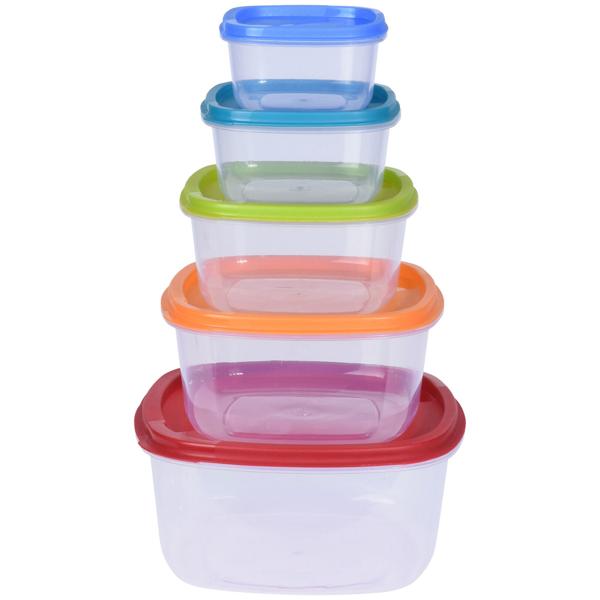 5er-Set Vorratsdosen in versch. Grössen - Mehrfarbig mit Deckel, luftdicht, lebensmittelecht PP - Für Küche, Lagerung & Organisation