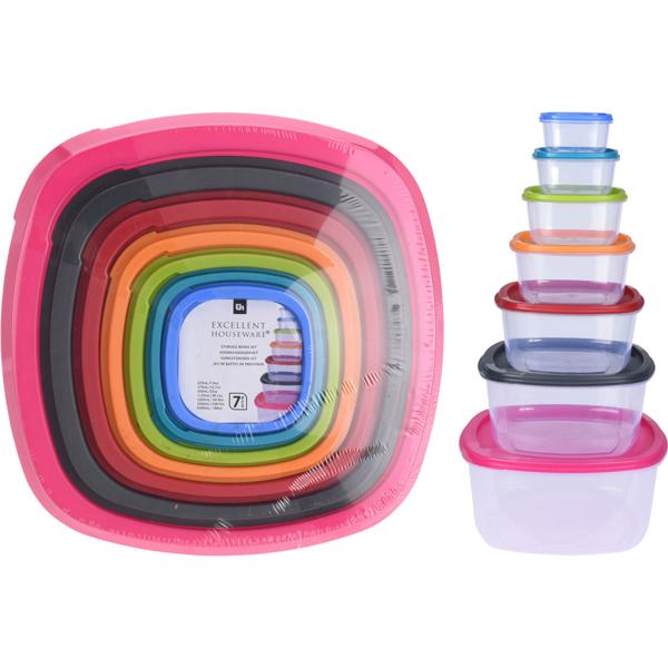 12er-Set Vorratsdosen - Frischhalteboxen für Küche & Camping - Stapelbar, bruchsicher, geruchsneutral - Transparente Kunststoffboxen mit Deckel