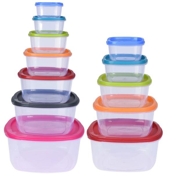 12er-Set Vorratsdosen - Frischhalteboxen für Küche & Camping - Stapelbar, bruchsicher, geruchsneutral - Transparente Kunststoffboxen mit Deckel