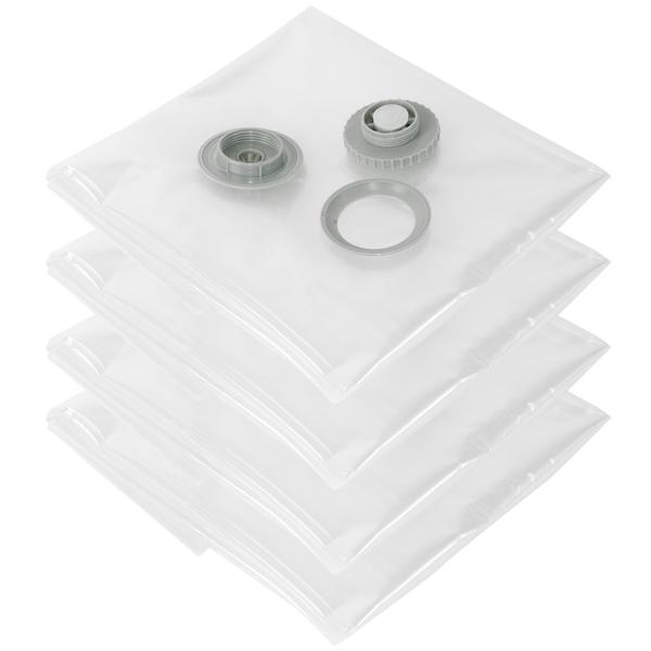 Vakuumbeutel für Kleidung & Bettwäsche 4er-Set - platzsparend im Koffer & Haushalt - transparent - kompatibel mit jedem Staubsauger - 2 Grössen