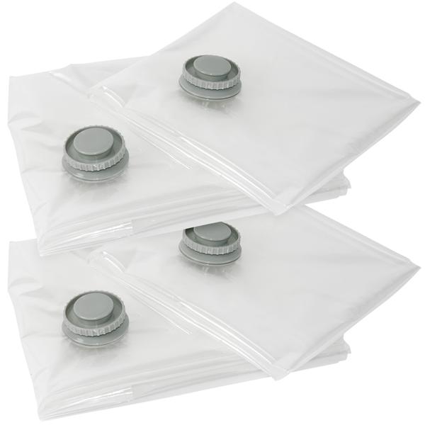 Vakuumbeutel für Kleidung & Bettwäsche 4er-Set - platzsparend im Koffer & Haushalt - transparent - kompatibel mit jedem Staubsauger - 2 Grössen