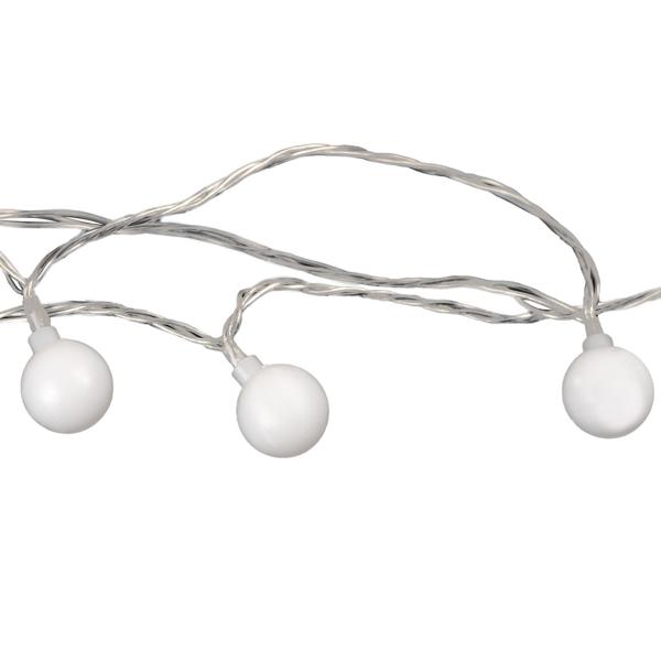 Stromsparende LED-Lichterkette: 80 warmweisse Kugeln, 16m Länge, IP44-wetterfest - gemütliche Aussenbeleuchtung für stimmungsvolle Momente