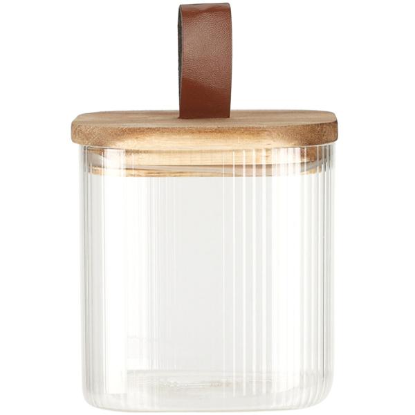 Elegantes 750ml Vorratsglas, Borosilikat-Glas, mit Akazienholzdeckel, luftdicht & stilvoll, hochwertige Aufbewahrung