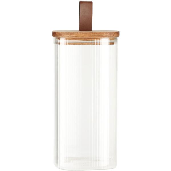 Vorratsglas 1500ml mit Akazienholzdeckel – Luftdichte Glasdose für Cerealien, Nüsse & Rosinen – Borosilikatglas - Geruchs-/Geschmacksneutral