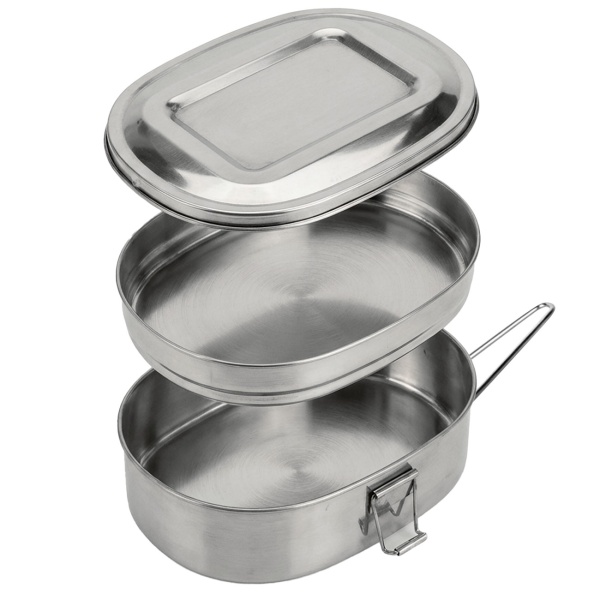 Edelstahl Brotbox, 1,2 L - Hygienisch, Robust & Geruchsneutral - Lunchbox ideal für Schule, Arbeit, Picknick - Inkl. Deckel, Haltegriff - 18x14x7.5cm