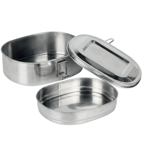 2er-Set Edelstahl Lunchbox – Hygienisch, robust & geruchsneutral für Arbeit, Schule & Picknick – Inkl. Deckel & Haltegriff – 180x140x75mm