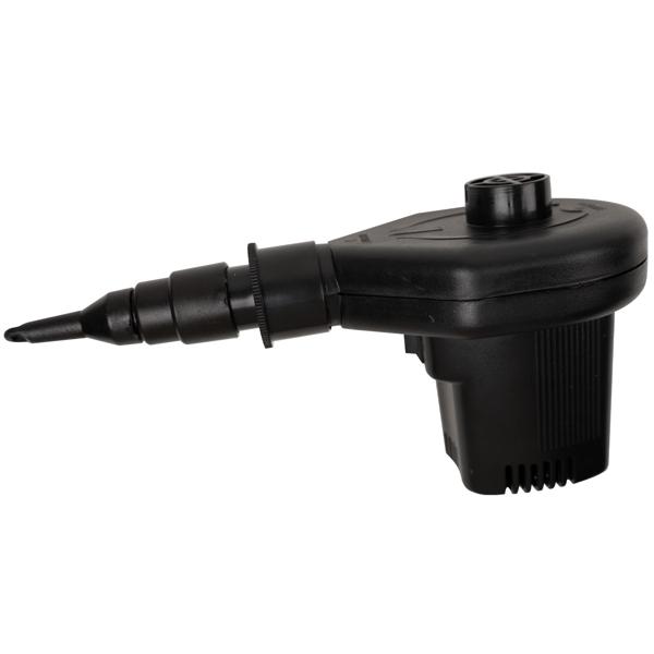 12V & 230V Elektro-Luftpumpe, 60W, schwarz – Mit 3 Aufsätzen, flexibel für Auto & Steckdose, ideal für Luftmatratzen, Pools & mehr