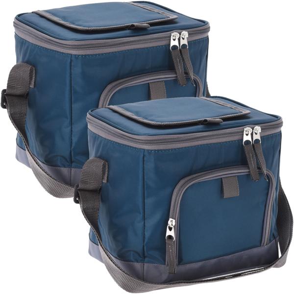 2er-Set Kühltaschen - 8 Liter Volumen - Blau - Ideal für Picknick, Schwimmbad & Ausflüge - Isoliertasche mit Schultergurt - Robust - Leicht zu reinigen