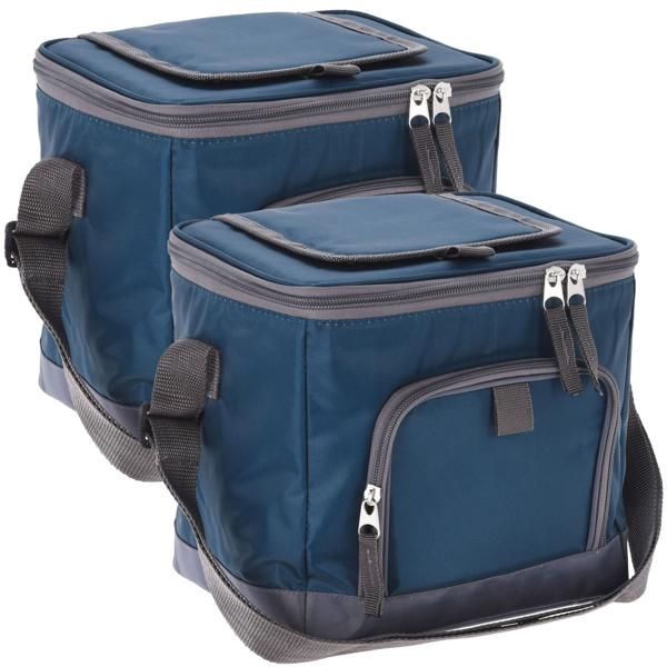 2er-Set Kühltaschen - 8 Liter Volumen - Blau - Ideal für Picknick, Schwimmbad & Ausflüge - Isoliertasche mit Schultergurt - Robust - Leicht zu reinigen