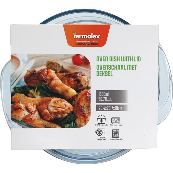 Glas Auflaufform mit Deckel - 1700ml/1500ml Borosilikatglas - Hitzebeständig für Ofen, Spülmaschine, Mikrowelle - Vielseitig zum Kochen, Warmhalten, Servieren