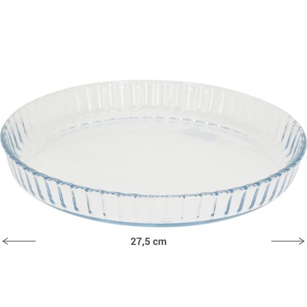 Kuchenbodenform rund Ø 27,5 cm - Hitzebeständiges Borosilikatglas - Ideal zum Backen, Braten & Servieren - Spülmaschinenfest & Mikrowellengeeignet