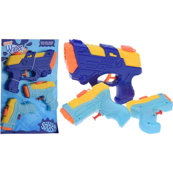 3er-Set Wasserpistolen futuristisch - Wasserspass für Kinder & Eltern, ideal für warme Tage, Geburtstag & Outdoor - Robuster Kunststoff - 120ml/50ml Tank - 19/10cm