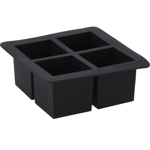 Flexible Eiswürfelform für 4 XL-Eiswürfel - Für Whiskey & Cocktails - Leicht zu reinigen - Kälteresistent & hygienisch - 5x5x5cm je Eiswürfel