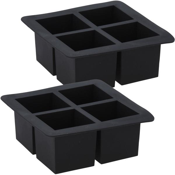 2er-Set Flexible Eiswürfelform für 4 XL-Eiswürfel
