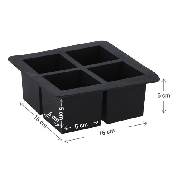 2er-Set Flexible Eiswürfelform für 4 XL-Eiswürfel