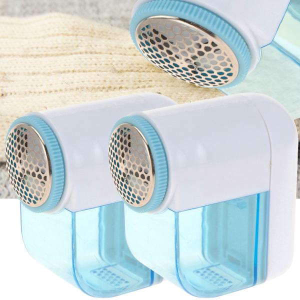 2er-Set Fusselentferner - Entfernt Flusen & Knötchen - Elektrischer Textilrasierer - Batteriebetrieben, kompakt (65g), für Kleidung, Decken, Sofas