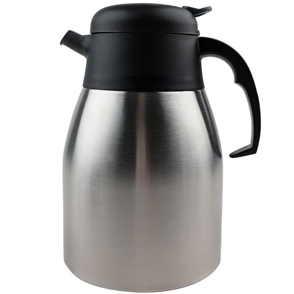 2er-Set Doppelwandige Isolierkanne - Edelstahl 1,5L - Hält Getränke 6h warm/kalt - Ideal für Reise, Arbeit, Freizeit & festliche Anlässe - Einhand-Automatik