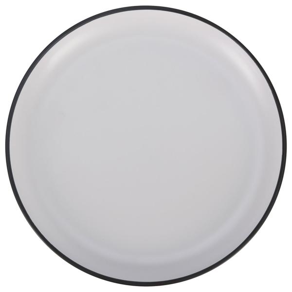 Melamin-Teller Ø 21 cm - Bruchfest & lebensmittelecht - Modernes Design weiss/schwarz - Ideal für Familien, Camping & Urlaub - Spülmaschinenfest bis 70°C