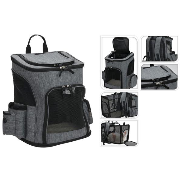 Kleintier Tragetasche Rucksack - Sicherer Transport für Katzen, Hunde & Kaninchen bis 10kg - Faltbar, Polyester, 65x25x40cm, Sichtfenster