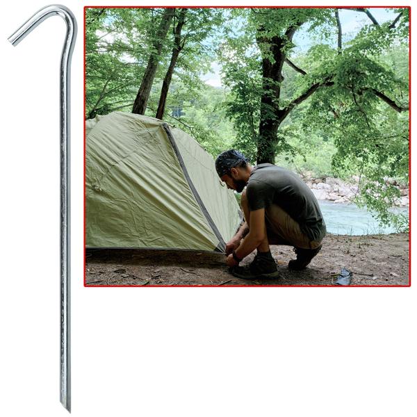 Zeltheringe 10er-Pack - 23 cm lang, 6 mm dick - Robust, verzinkt & unverbiegbar für Zelte, Pavillons, Planen auf hartem Boden - Sicherer Halt, rostfrei