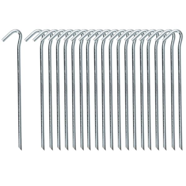 Zeltheringe 20 Stück - 23 cm lange Eisenheringe 6mm dick - Sicherer Halt bei Wind & auf harten Böden - Robuste, verzinkte Bodenanker für Zelte, Pavillons