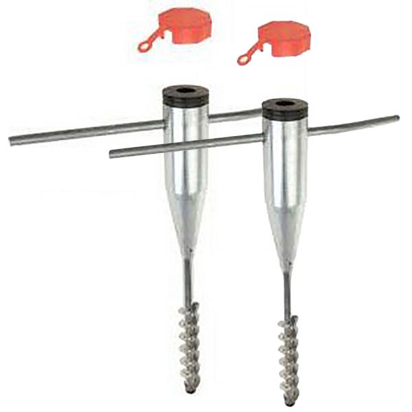 2er-Set Sonnenschirmständer zum Eindrehen - Sicherer Halt in Erdreich - Verzinkter Stahl 57cm, für Ø 25-55mm Schirme - Garten, Picknick & Reise