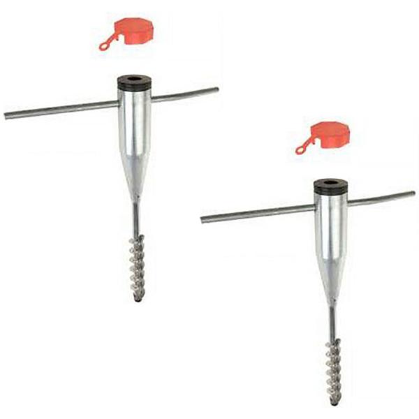 2er-Set Sonnenschirmständer zum Eindrehen - Sicherer Halt in Erdreich - Verzinkter Stahl 57cm, für Ø 25-55mm Schirme - Garten, Picknick & Reise