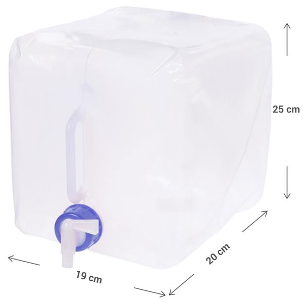 3er-Set Faltbarer Wasserkanister mit Hahn & Tragegriff - 10 Liter Volumen - Robust, transparent, platzsparend - Ideal für Camping, Reisen & Hundehalter