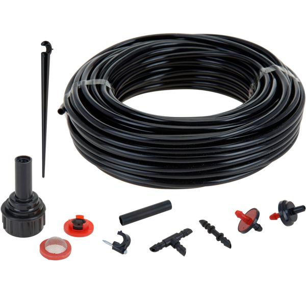 142-tlg. Pflanzen-Bewässerungssystem: 46m anpassbarer Schlauch + Filter, Düsen & Schellen für zeitsparende, effiziente Bewässerung