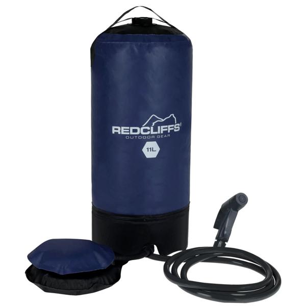 Mobile Camping-Dusche mit Fusspumpe, 11 Liter, blau – Praktische Outdoor-Dusche für unterwegs, Camping, Abenteuer