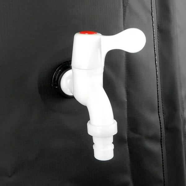 Robuste, faltbare 500 Liter Regentonne, schwarz - mit Wasserhahn und Schlauchanschluss, mobile Regenwasserlösung für jeden Garten