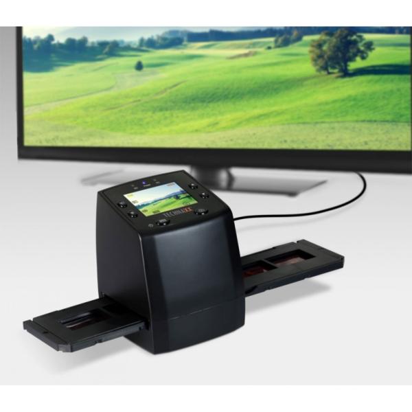 Tragbarer Dia- & Negativ-Scanner - Digitalisiert Familienerinnerungen in 5-MP-Qualität - Standalone mit 2.4" Display & SD-Slot bis 32 GB - Ohne PC