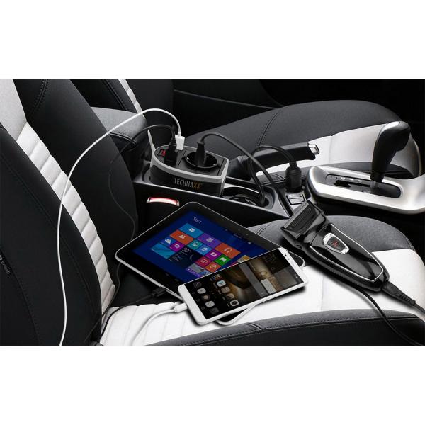 Kfz-Spannungswandler 200W/400W Spitze - Lädt & betreibt Geräte im Auto (12V auf 230V) - Mit 230V-Steckdose, 2x USB, Lüfter & Schutz