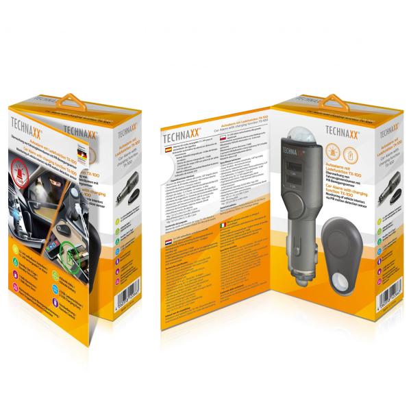 Universal Autoalarm - 110 dB Sirene & Bewegungssensor für PKW/Van Diebstahlschutz - 12-24V Zigarettenanzünder-Akku, inkl. Fernbedienung, LED